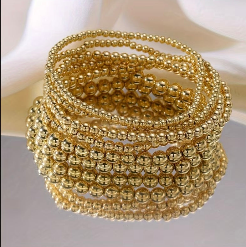 Gold Beaded Multi-Bracelets