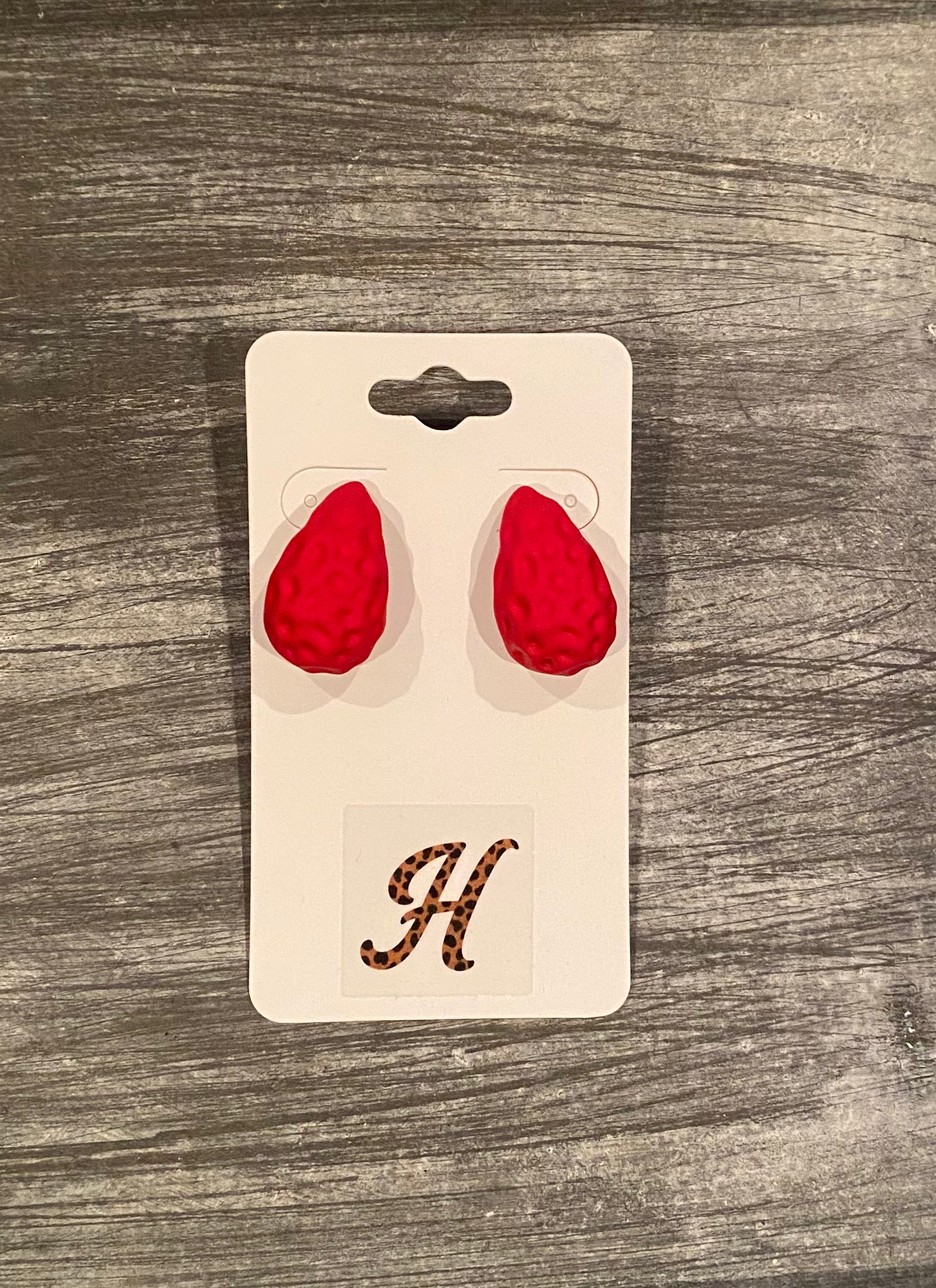 Teardrop Earrings in Red