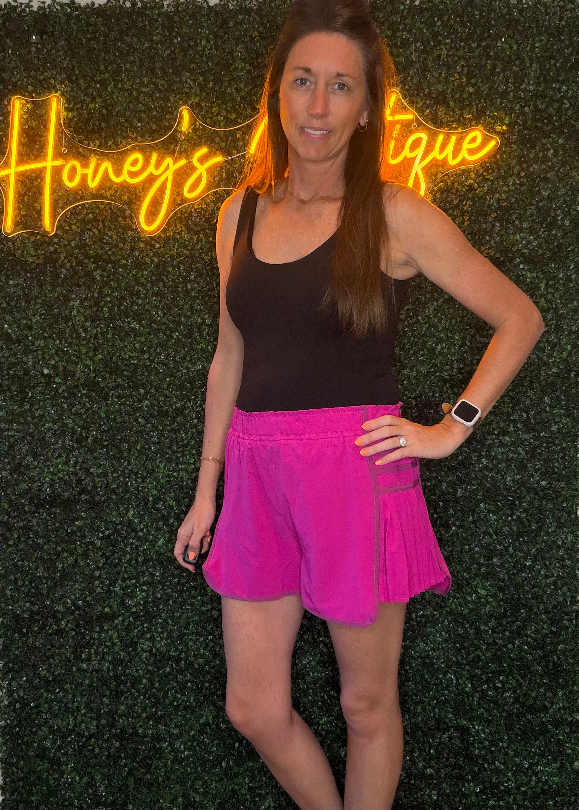 Side Pleated Shorts