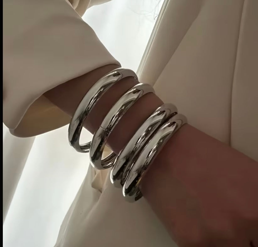 Vintage Bracelet & Cuff Set in Silver