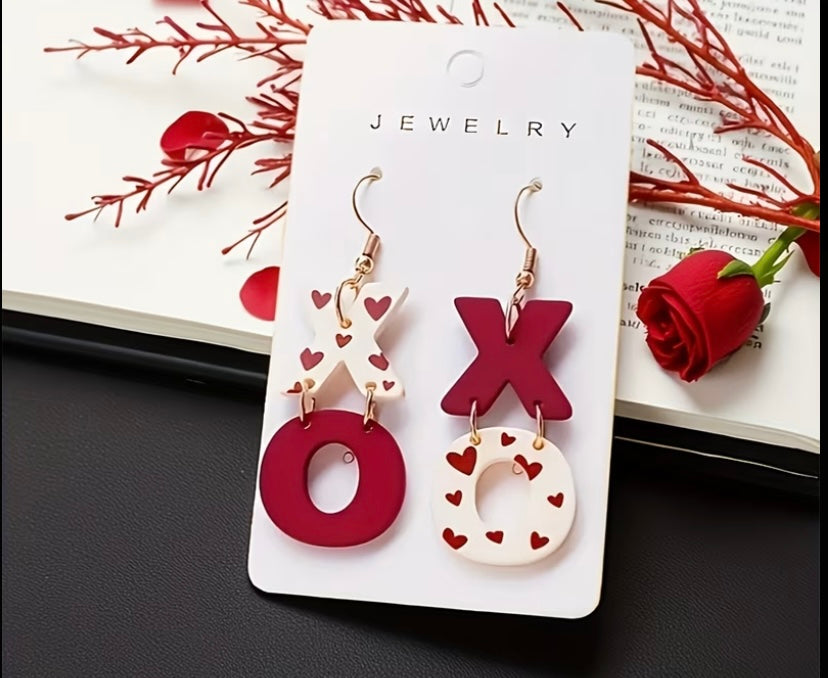 XO Heart Dangle Earrings
