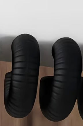 Matte Black Ripple Hoop Earrings