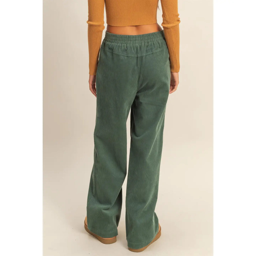Corduroy High-Waisted Wide Leg Pants