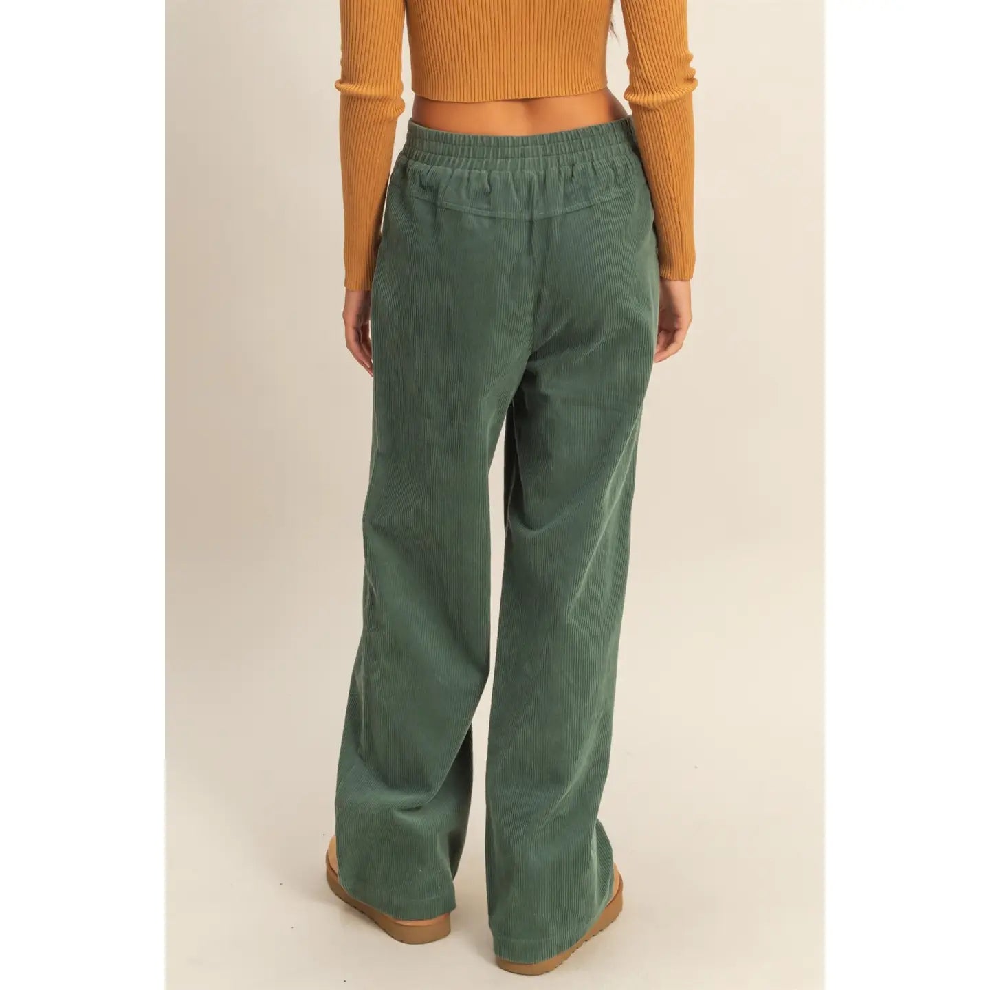 Corduroy High-Waisted Wide Leg Pants