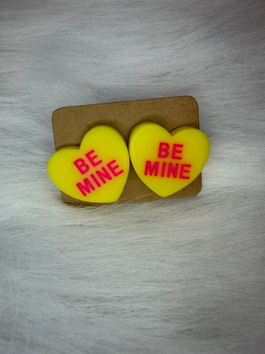 Candy Heart Earrings- Yellow Be Mine