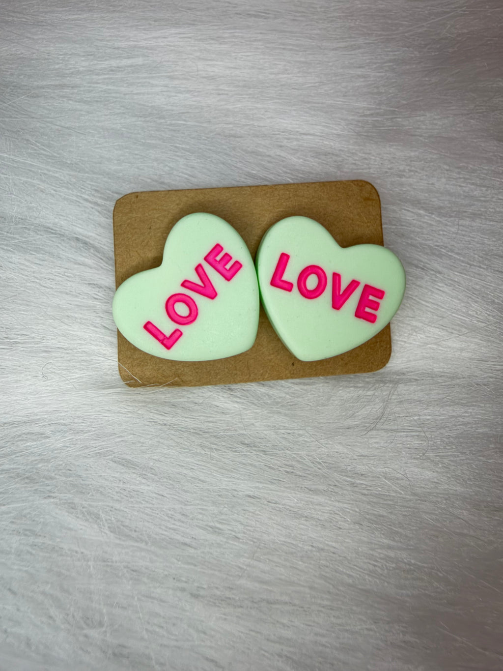 Candy Heart Earrings- Green Love