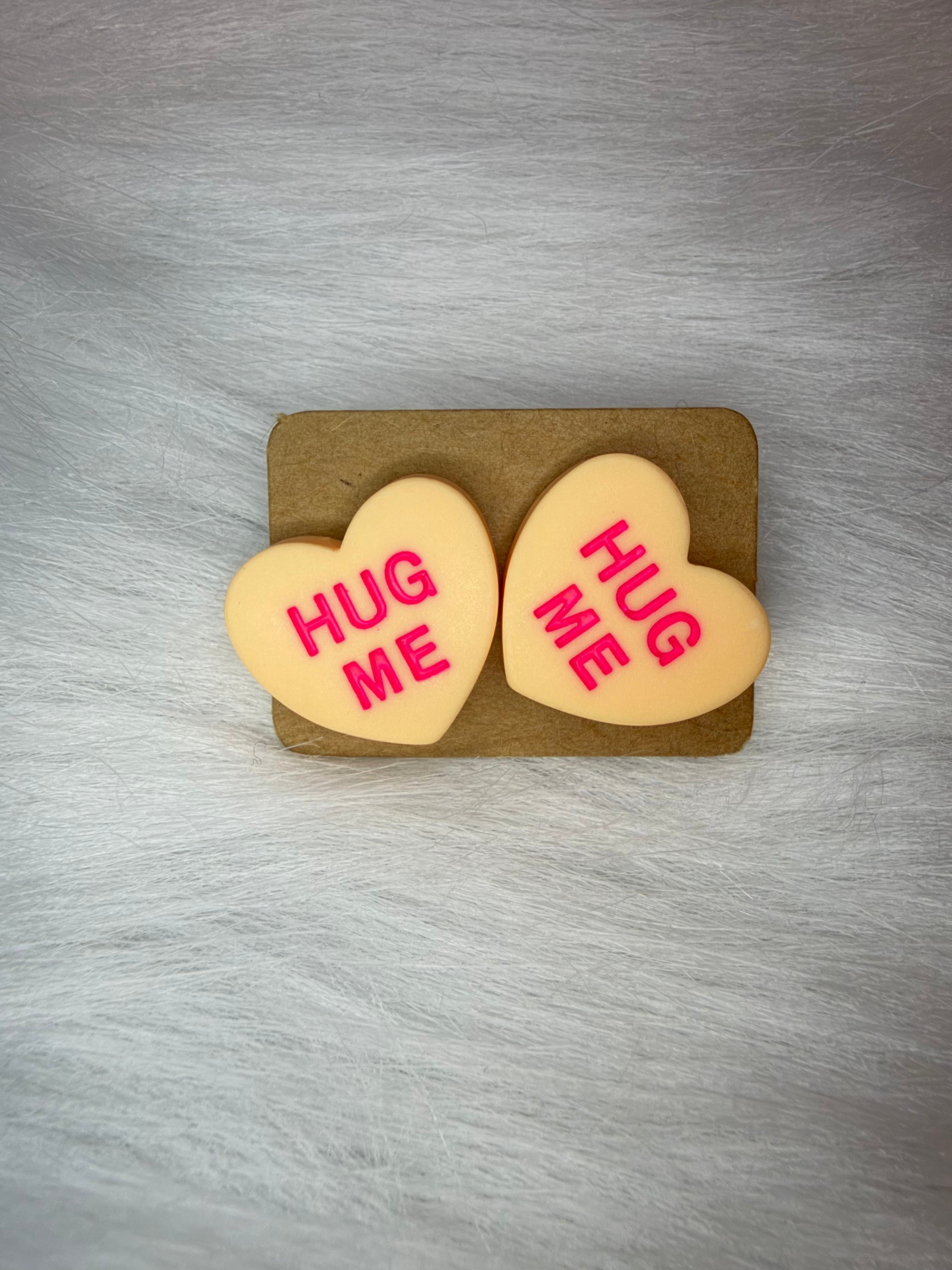 Candy Heart Earrings- Orange Hug Me
