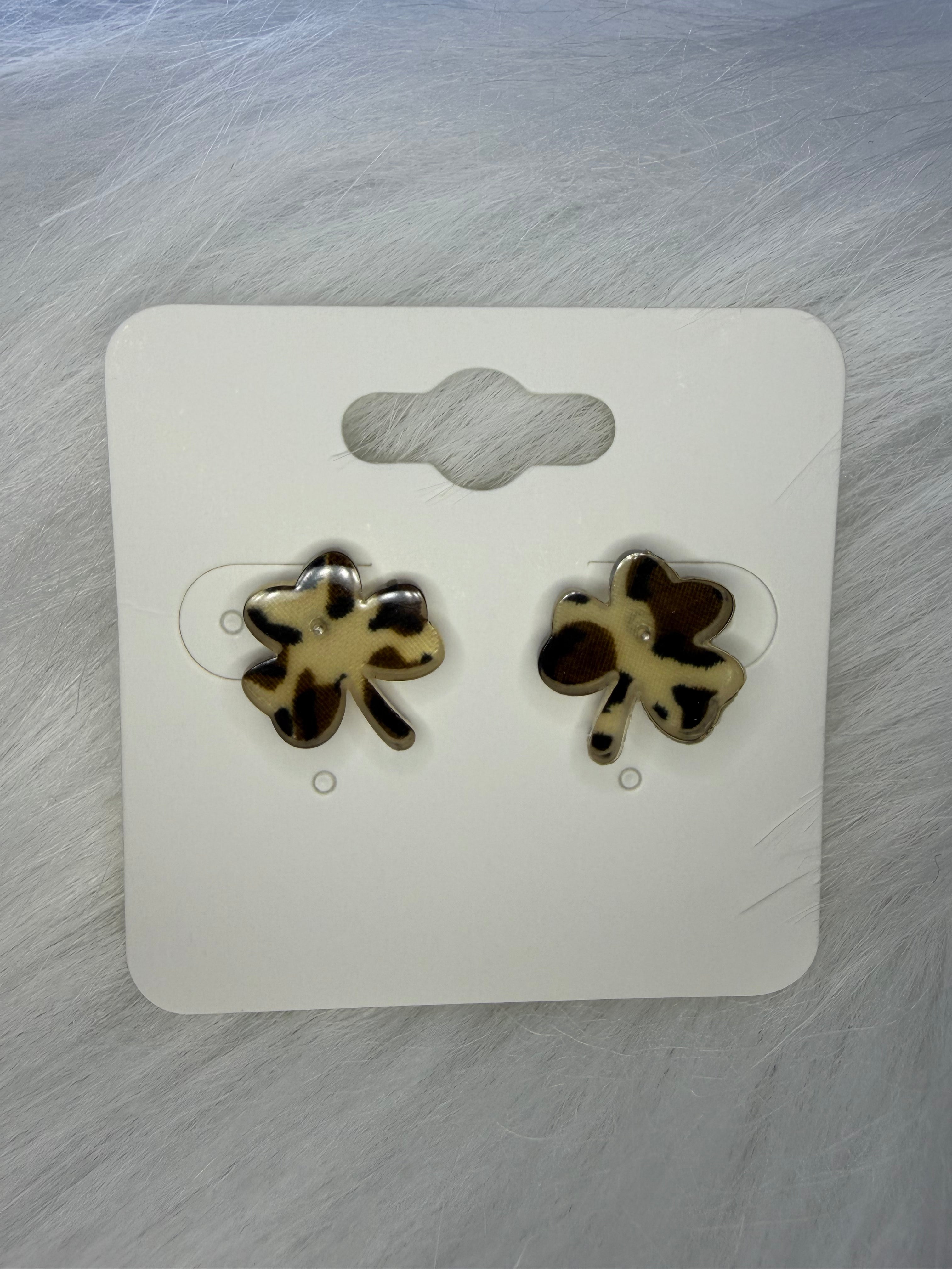 Leopard Clover Studs