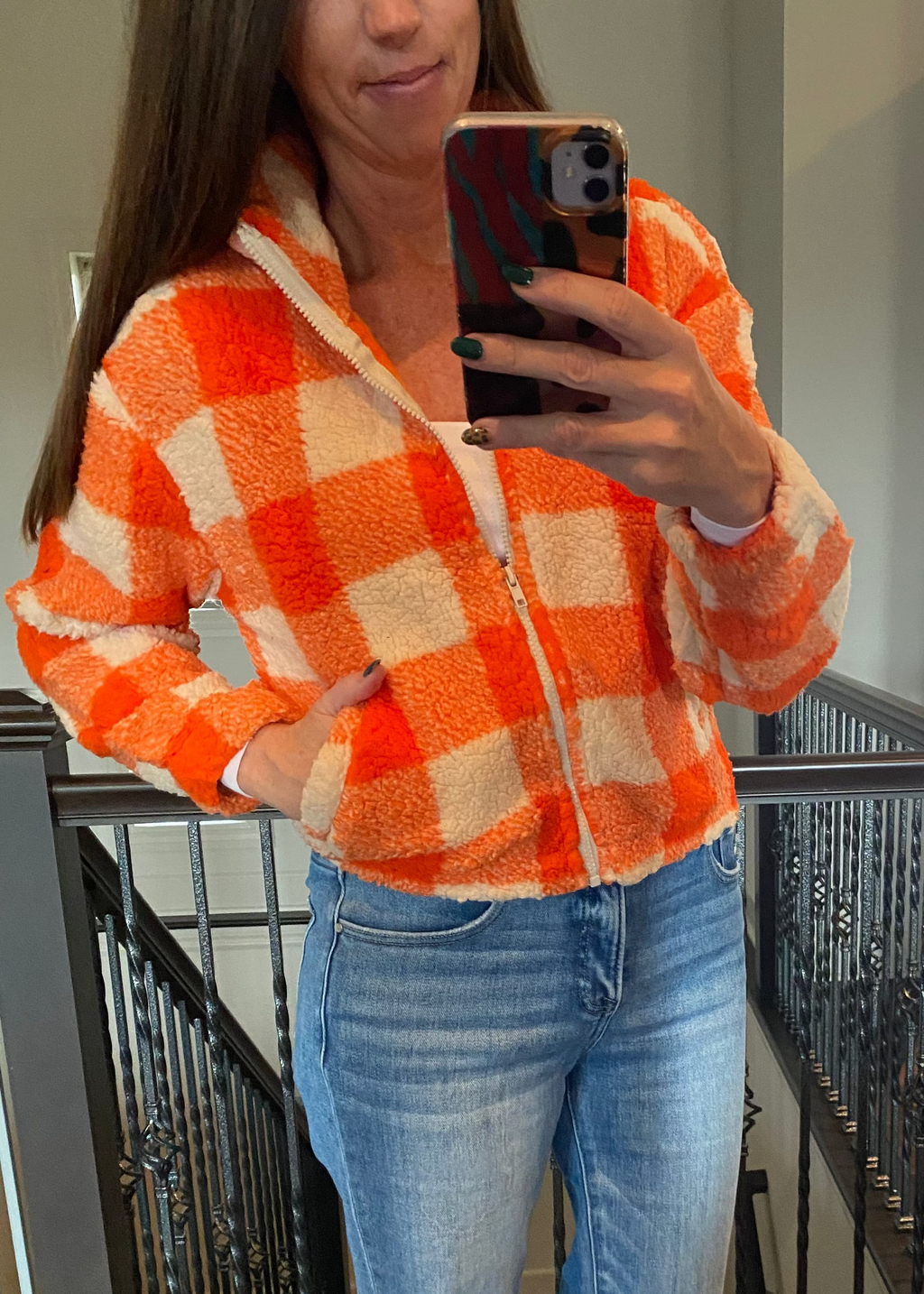 Plaid Jacket in Orange(SALE)