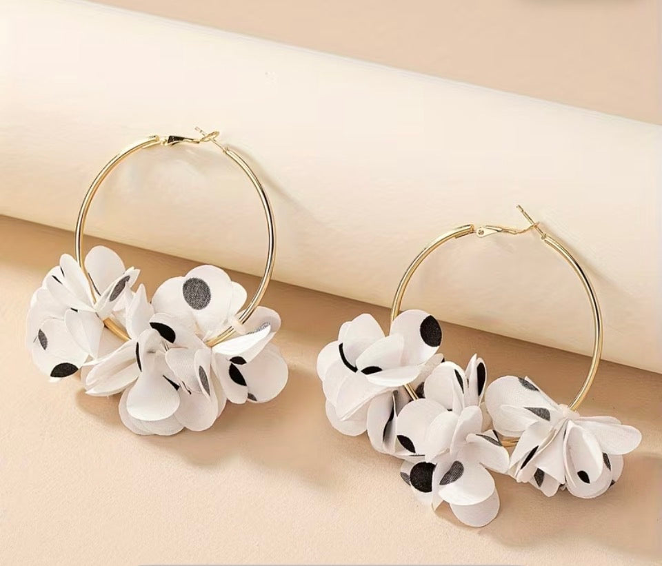 Polkadot Flower Hoops