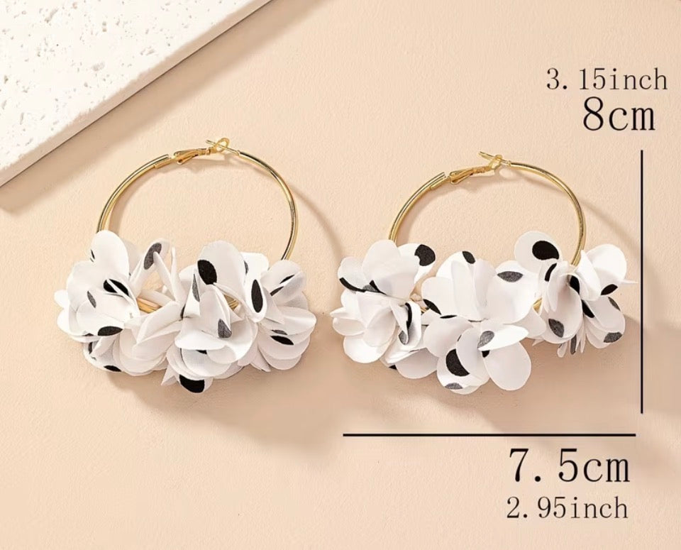 Polkadot Flower Hoops