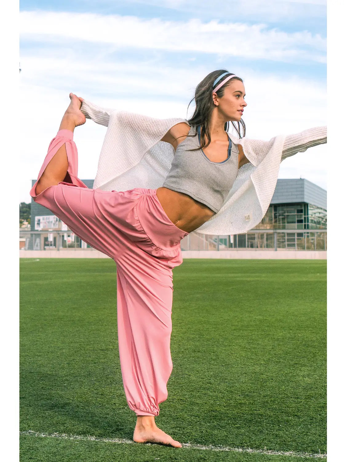 High Waisted Harem Pants in Rose
