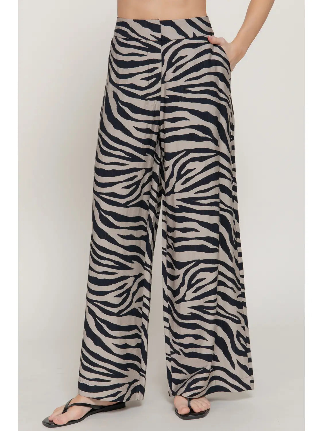 Wide Leg Printed Woven Pants