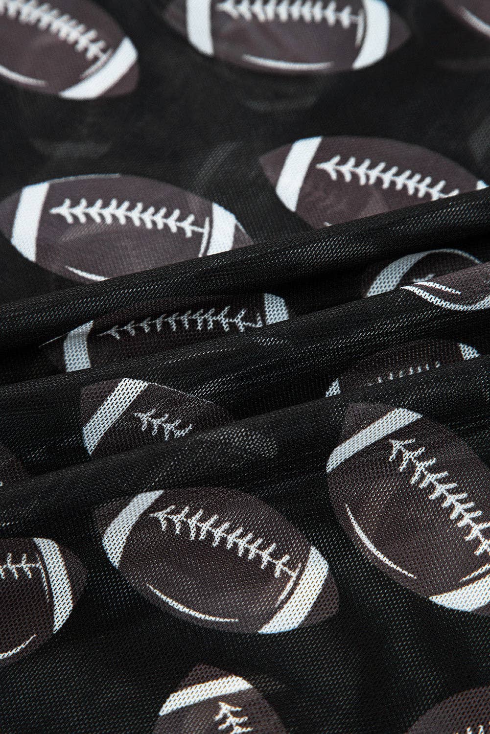 Football Print Mesh Top