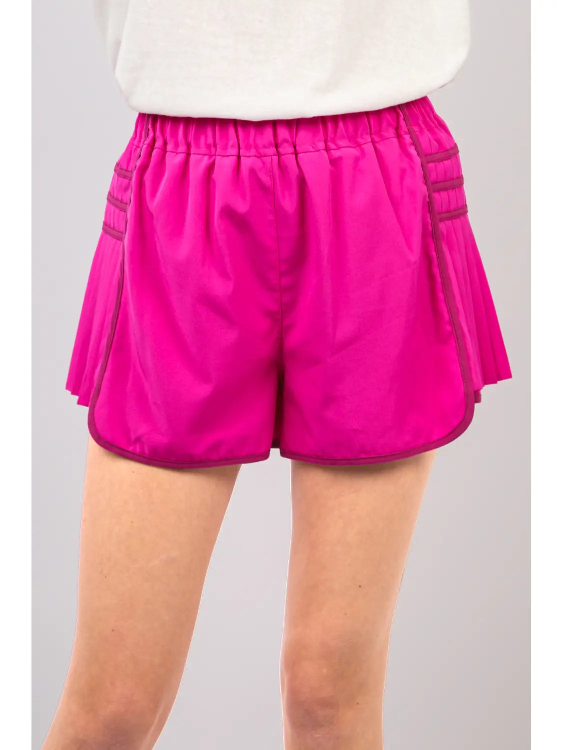 Side Pleated Shorts