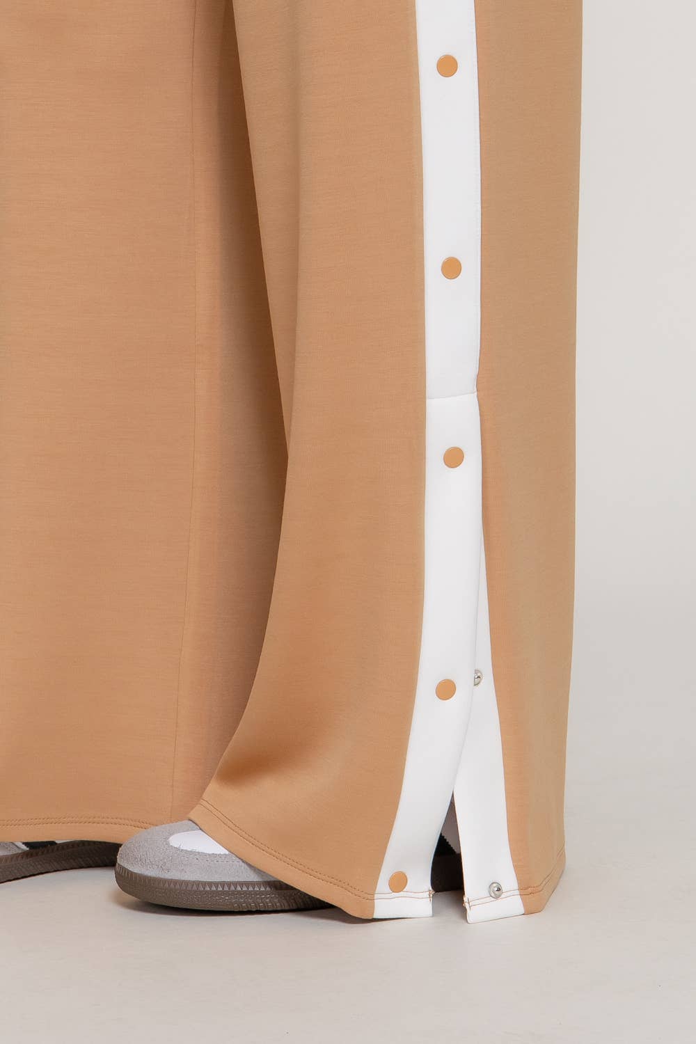 Scuba Side Contrasting Panels Straight Pants