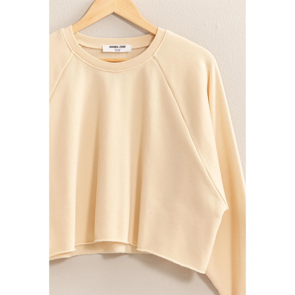 Raw Hem Cropped Sweatshirt