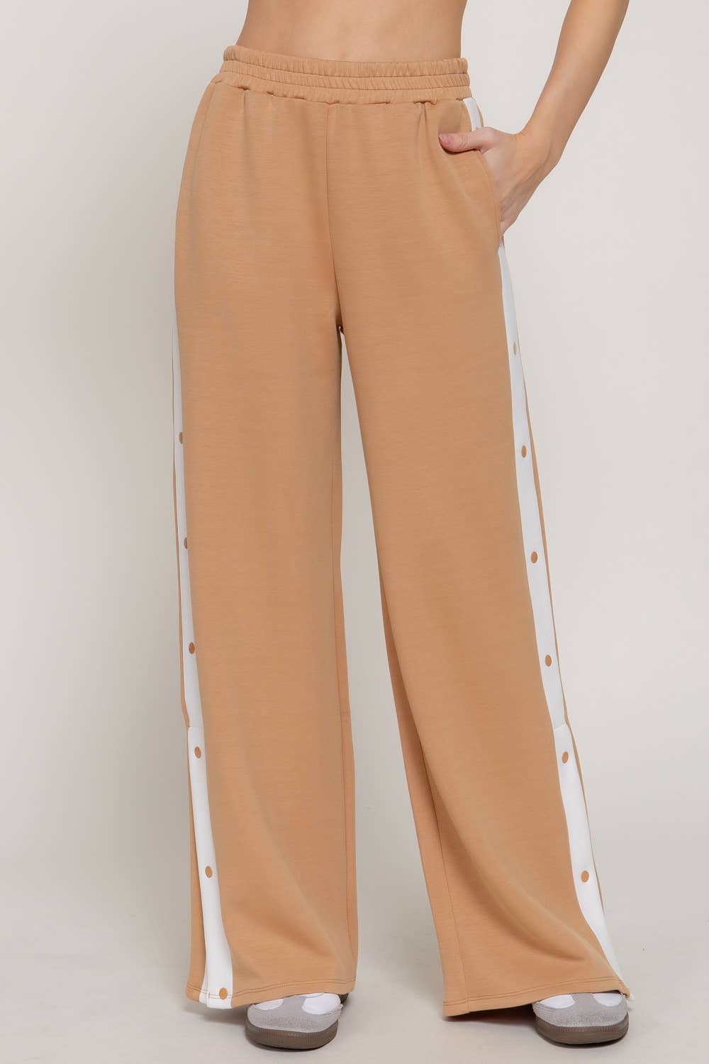 Scuba Side Contrasting Panels Straight Pants
