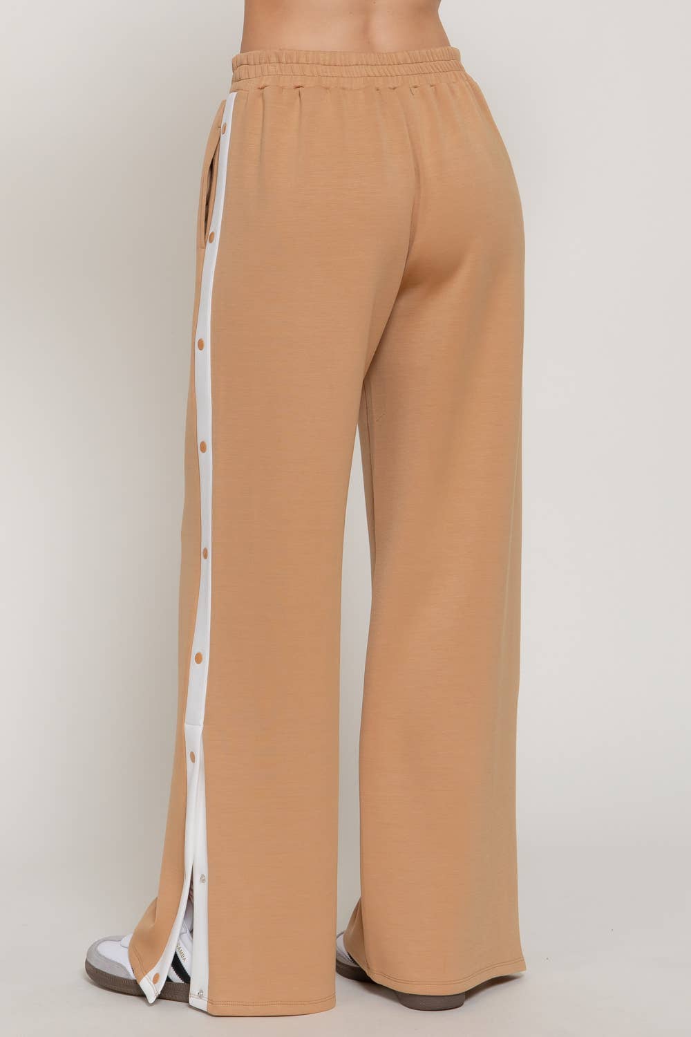 Scuba Side Contrasting Panels Straight Pants