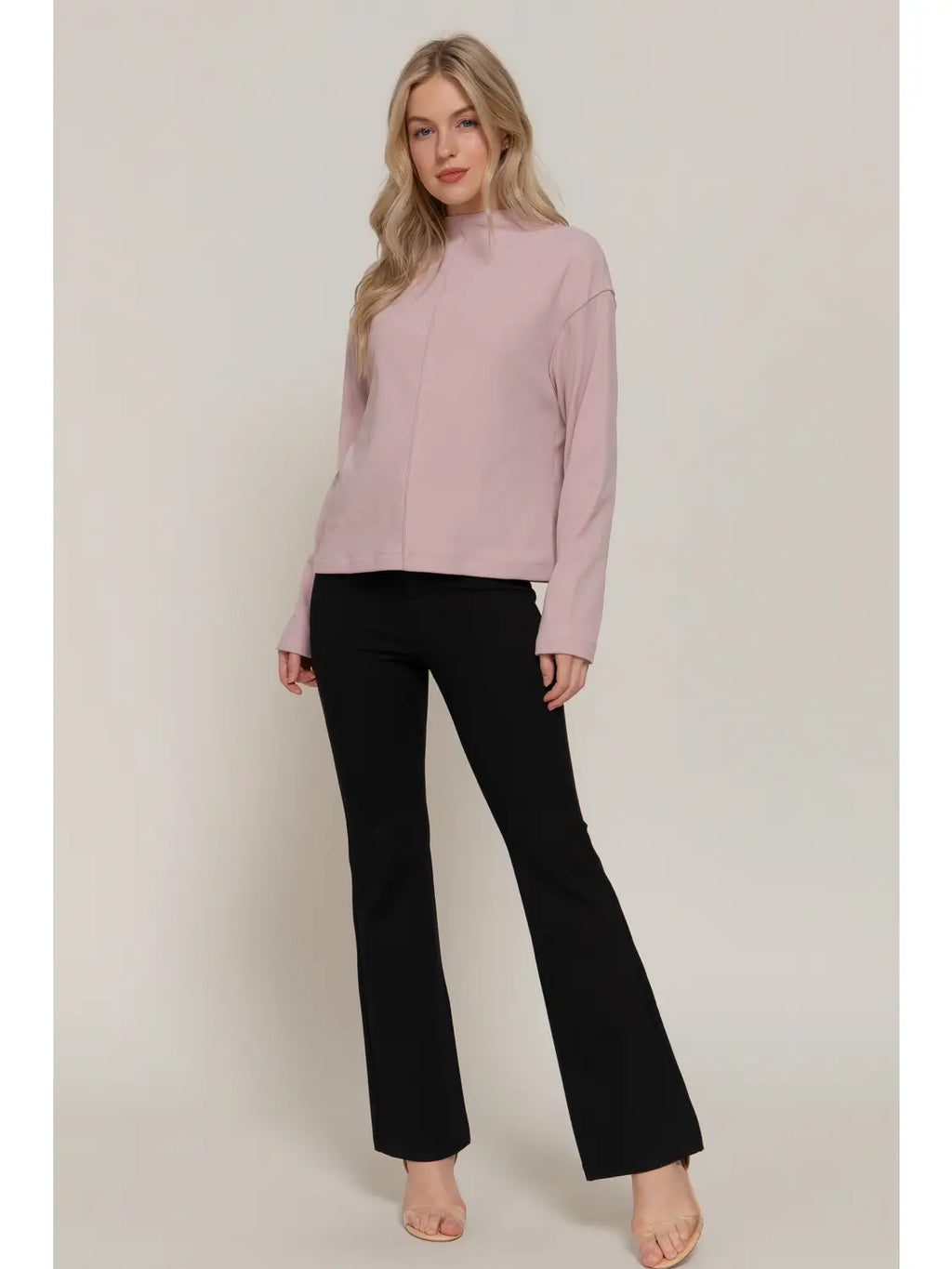 Overlocked Seam Brushed Rib Top