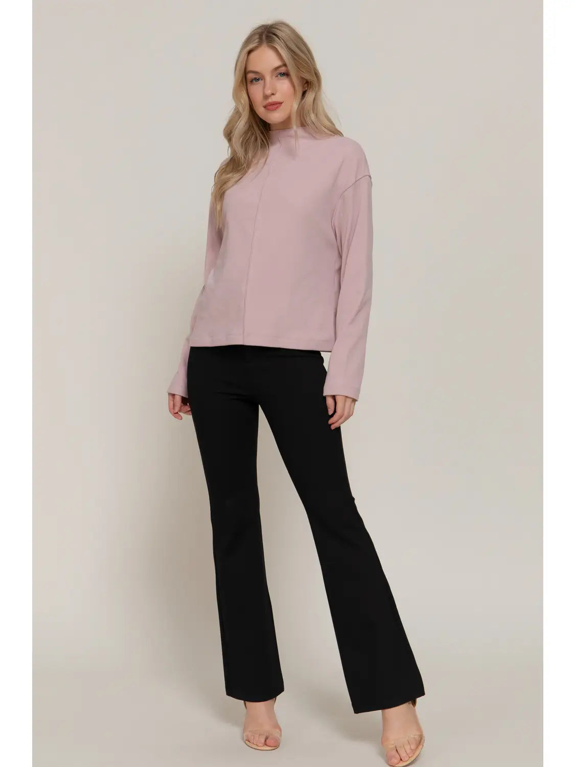Overlocked Seam Brushed Rib Top