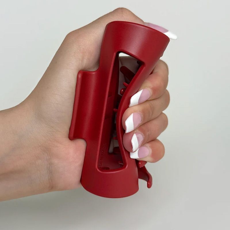Jumbo Bendable Flexible Hair Claw Red