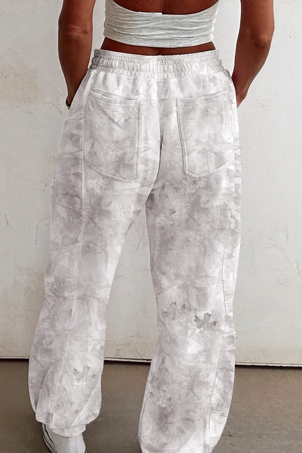 Camo Print Drawstring Jogger Sweatpants